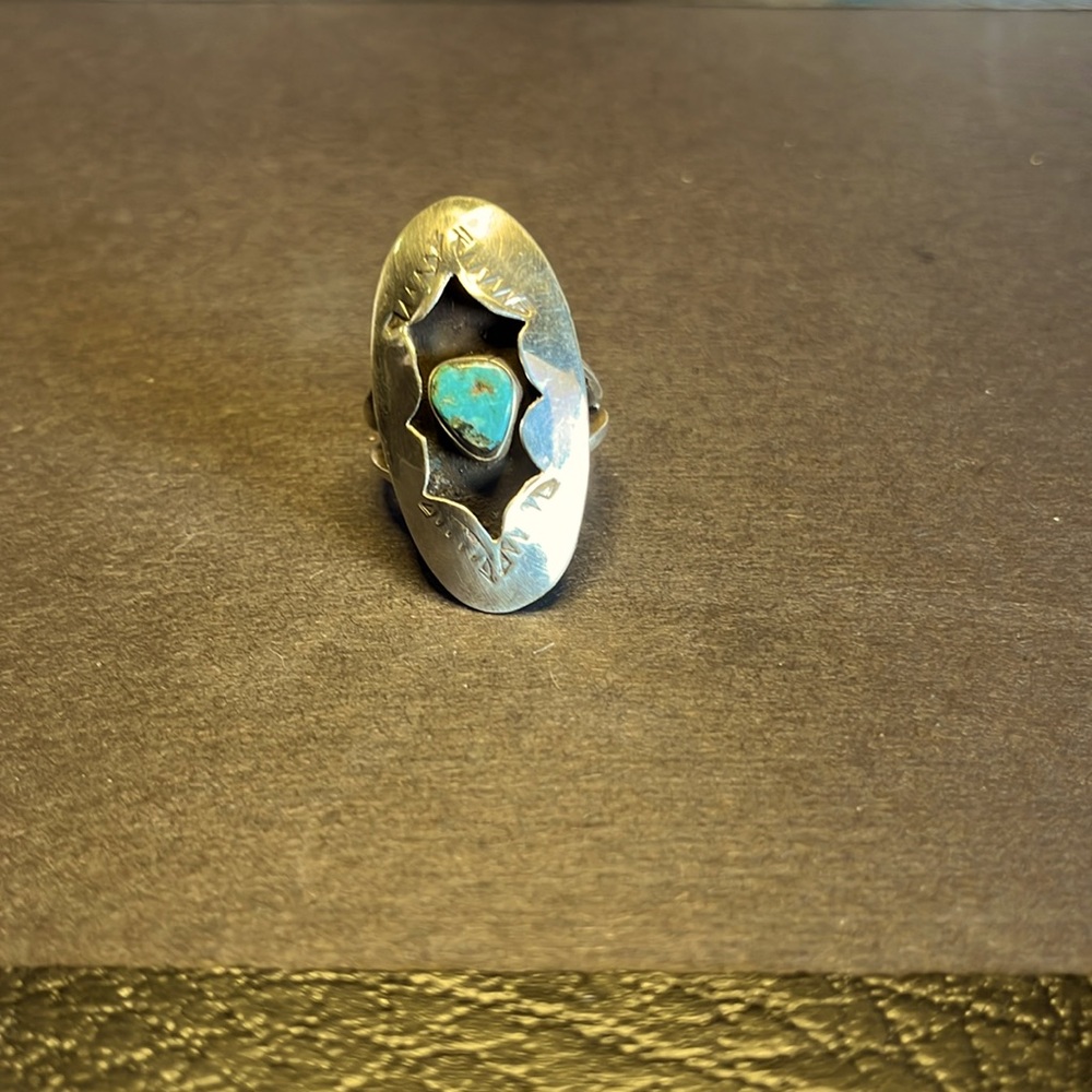 Southwestern Shadow Box Turquoise Ring